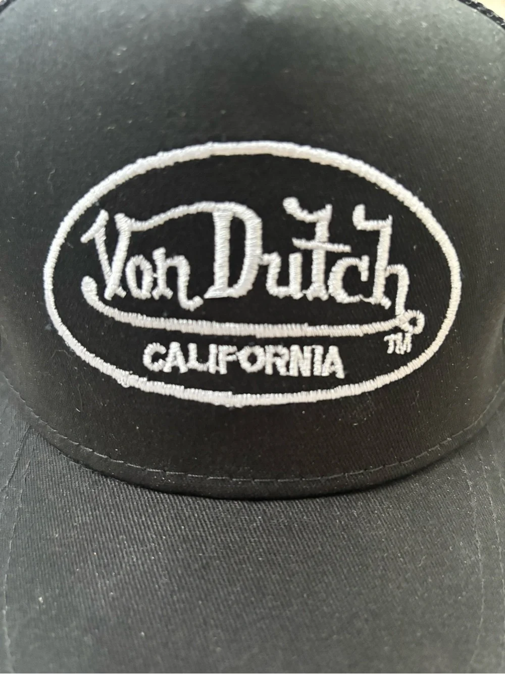 Von Dutch style Black Trucker Cap with White Logo